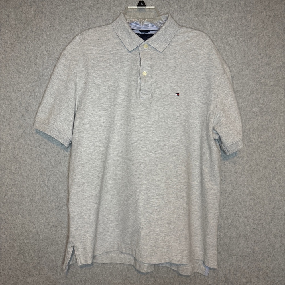 Tommy‎ Hilfiger Heather Gray Men’s Polo Shirt Classic Style Size Large